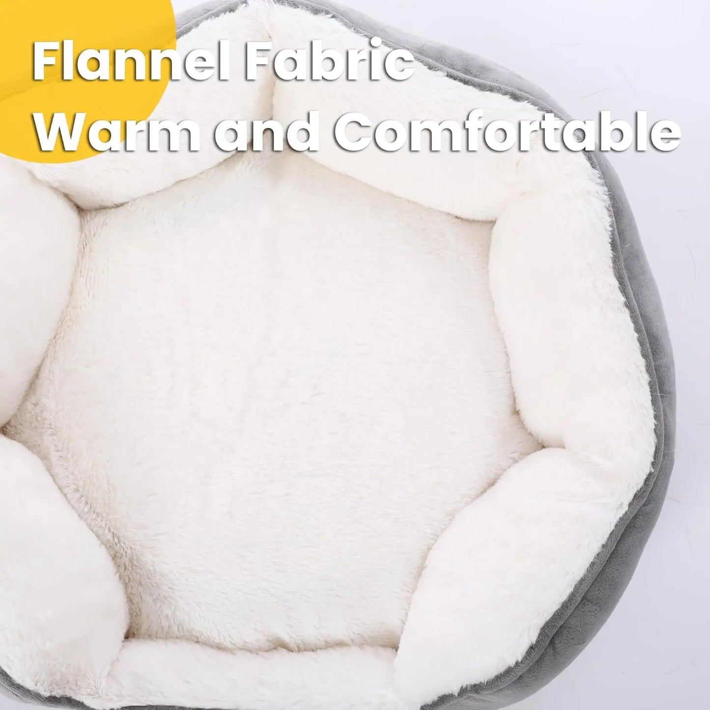 Heated Cat Bed 20x20in for Cats & Small Dogs - Warm Plush Round Heating Bed with Overheat Protection