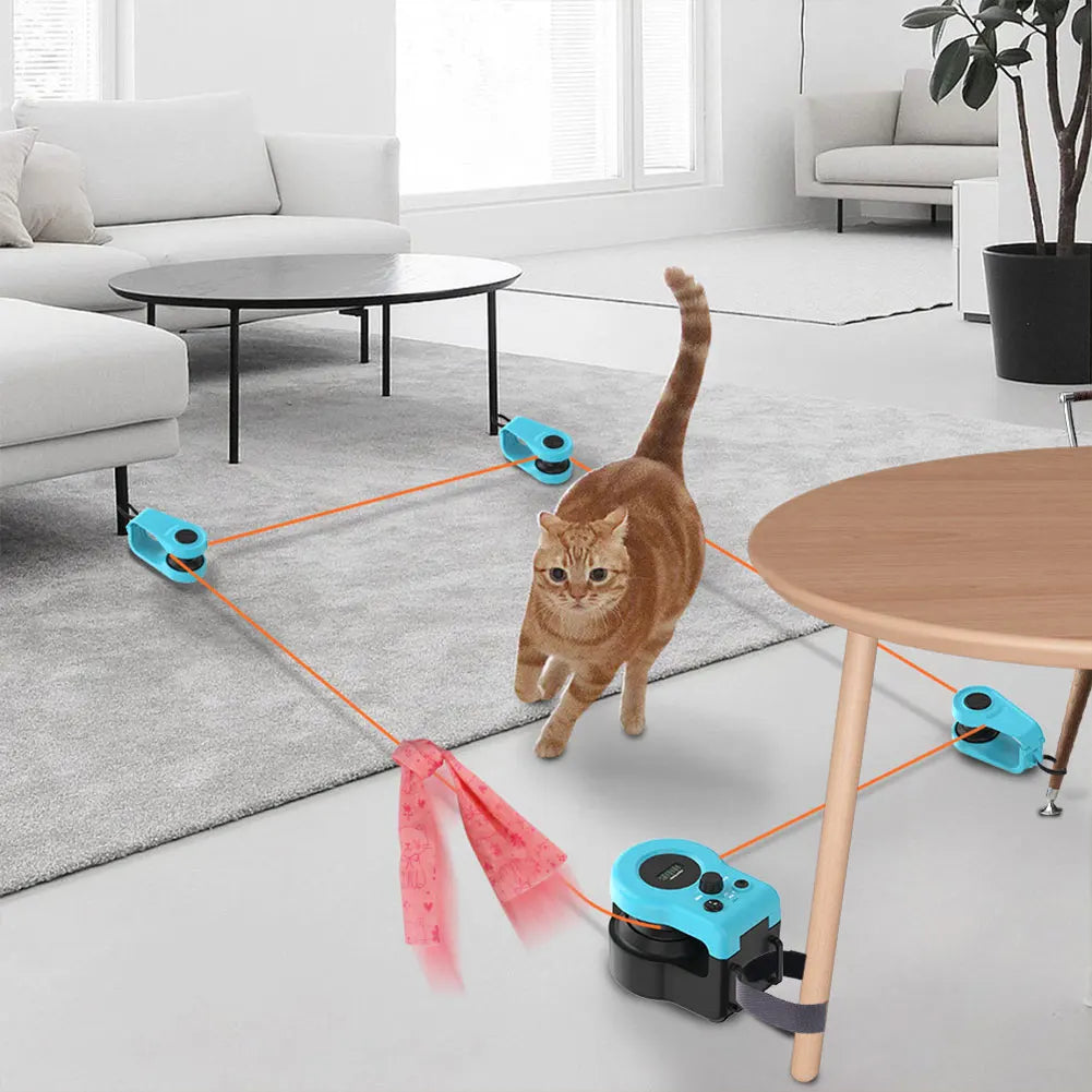 DIY Mouse Hunting Toy Chase Run Exercise Mental Stimulation Cat Treadmill Kitten Toy for Indoor Cats for Bored Kitten Puppy Play