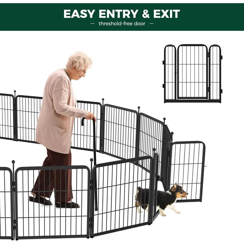 FXW Rollick Unleashed Dog Playpen for Indoor, Yard, RV Camping, 24 inch 24 Panels for Small and Puppy Dogs, Black│Patented