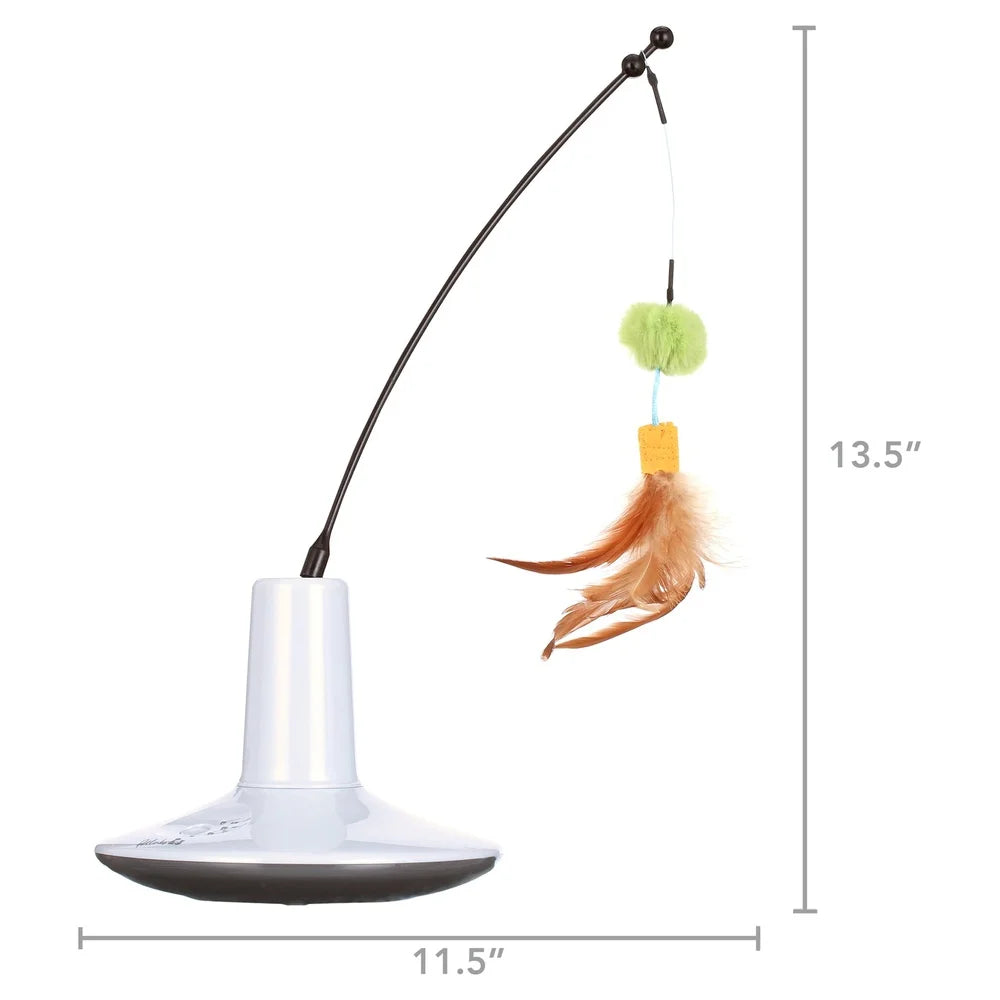 Electronic Motion Cat Toy Interactive Play Exercise Rechargeable Multi-Textured Prey Mimicking Interactive Cat Feathers Safe Fun