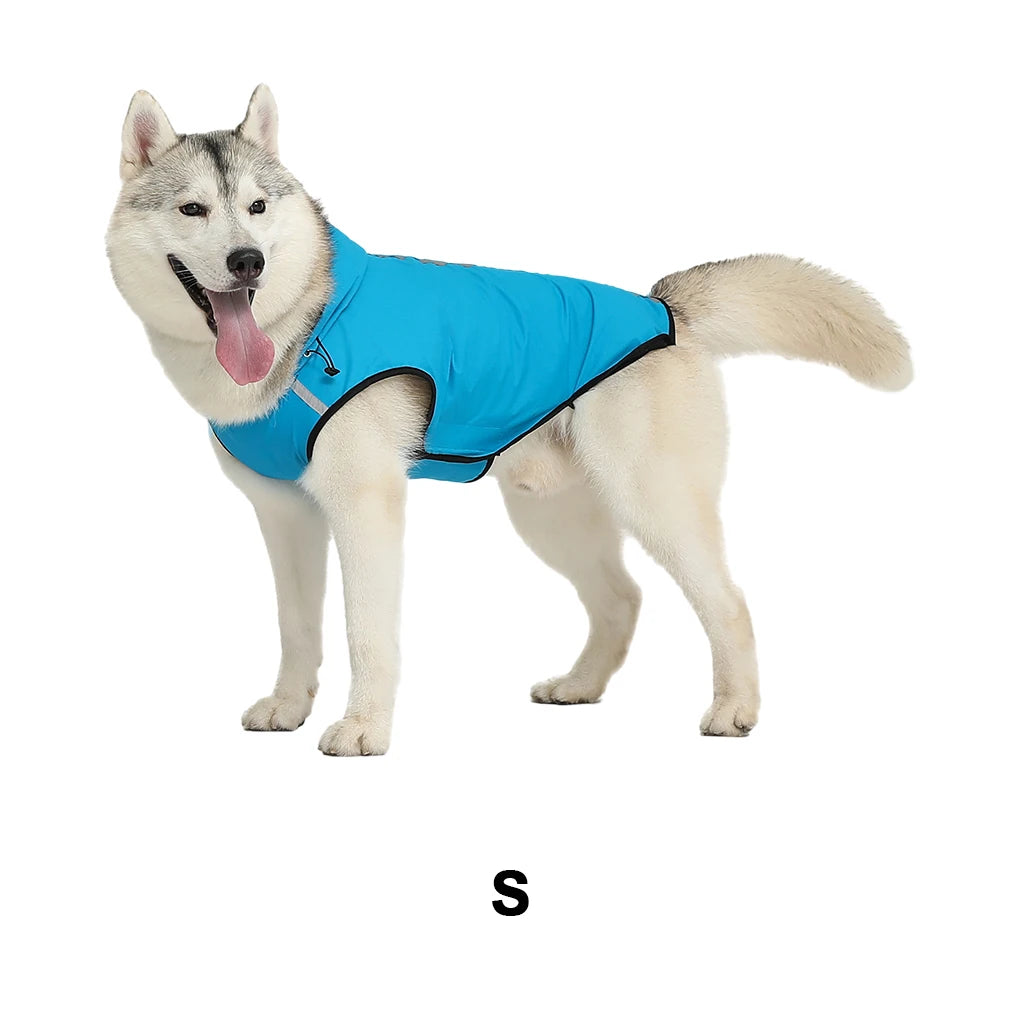 Lightweight Packable Dog Jacket With Reflective Stripes Easy To Put On Dog Stylish And Dry Premium Blue 3XL