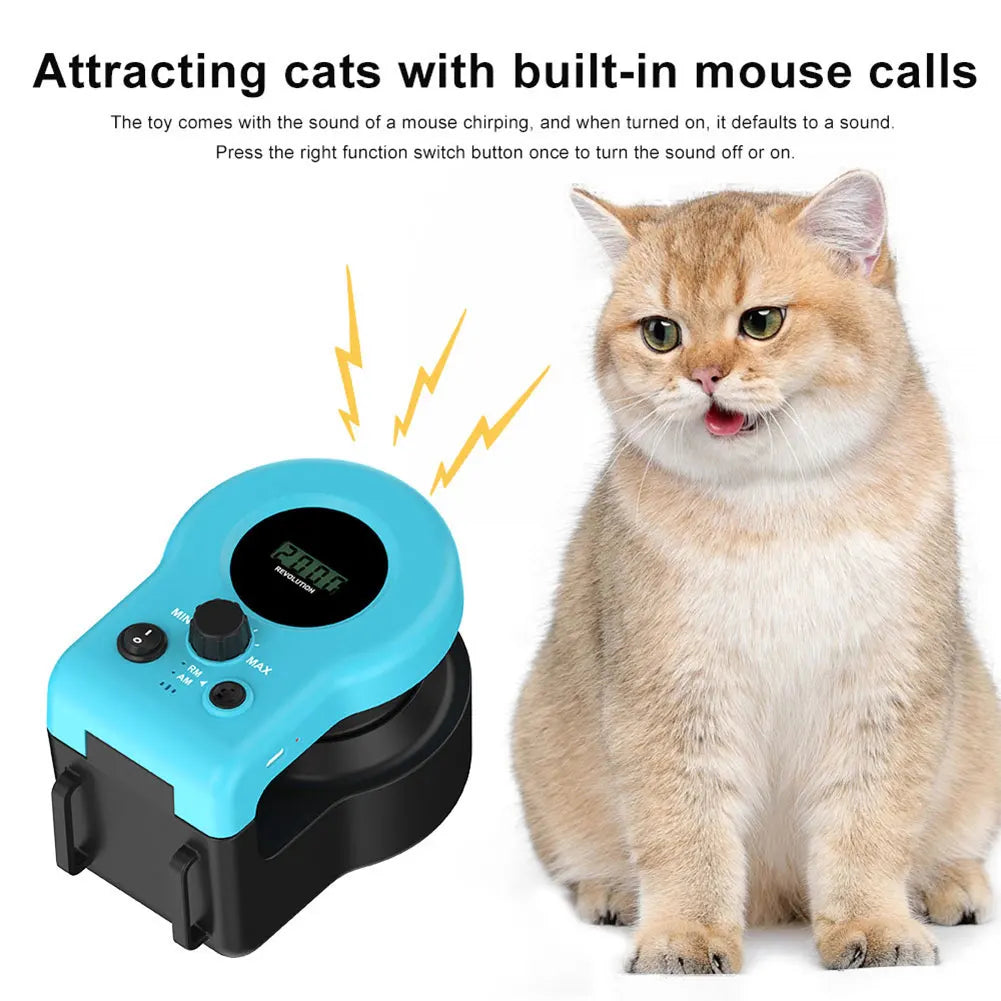 Cat Feather Toy Treadmill Chase Run Exercise Mental Stimulation Cat Treadmill Adjustable Speed for Bored Kitten Puppy Play