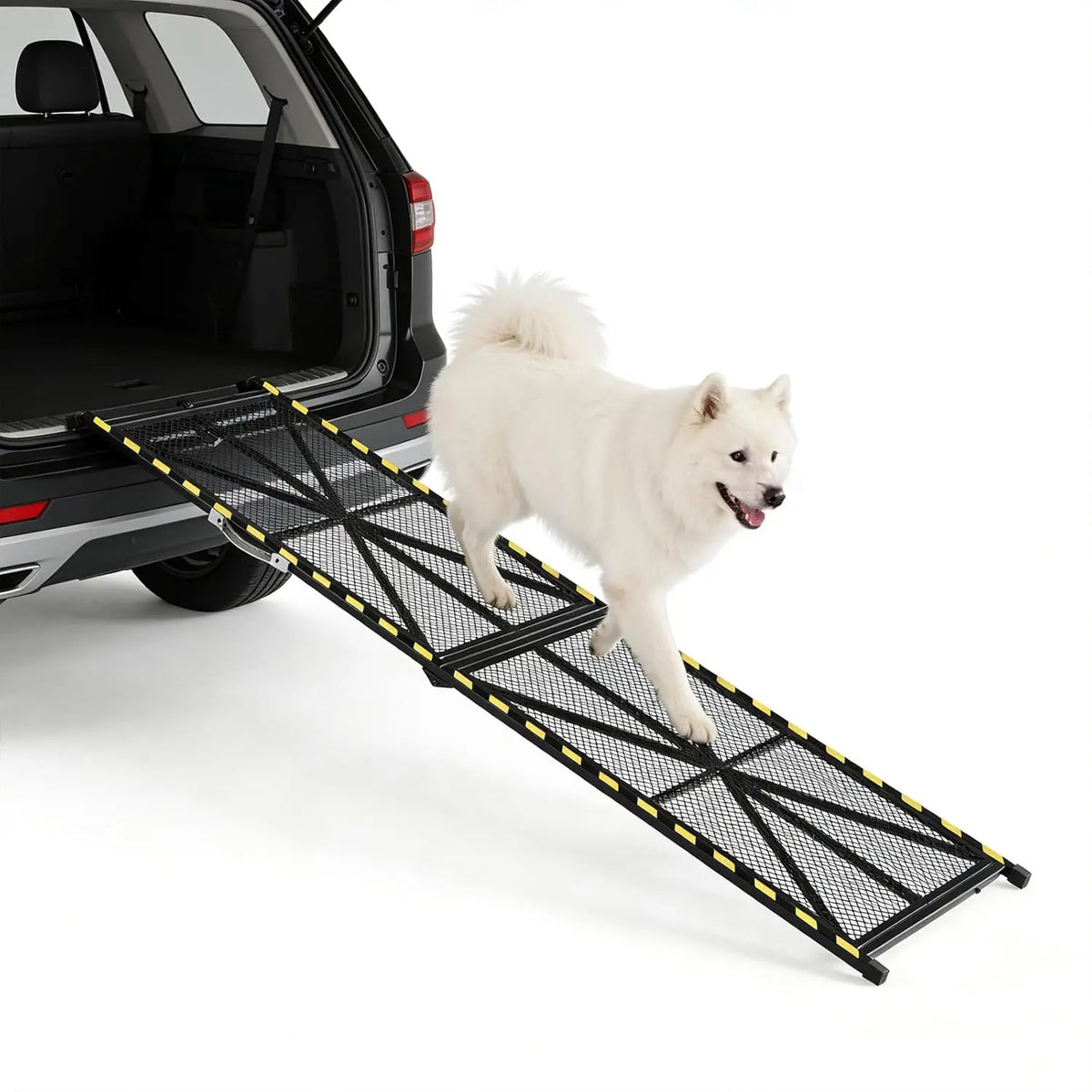 71 inch Collapsible & Portable Dog Ramp for Cars, SUVs, Trucks & RVs – Heavy Duty, Non-Slip Mesh Surface, Carry Handle, Ideal for Medium & Large Dogs, 300 lbs Capacity