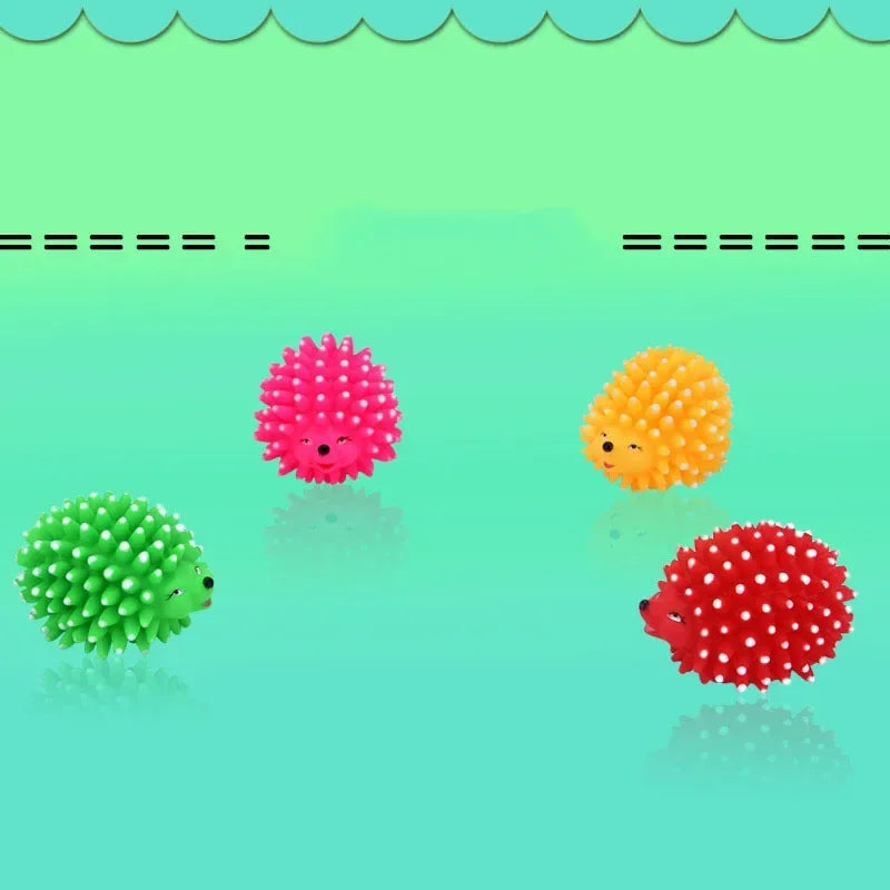 Realistic Hedgehog Soft Squeaky Pet Dog Ball Toys For Small Dogs Rubber Chew Puppy Toy Dog Stuff Dogs Toys Pets Training Dental