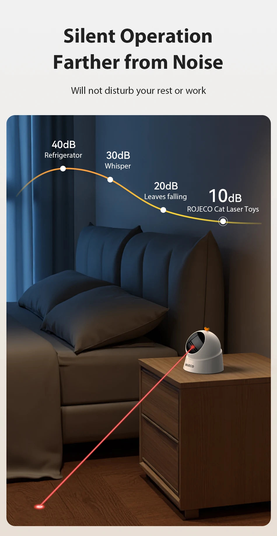 ROJECO Automatic Cat Laser Toy Interactive 360° Adjustable Electric Cat Toy For Kitty Dog Indoor Smart Teasing Laser Cat Toys