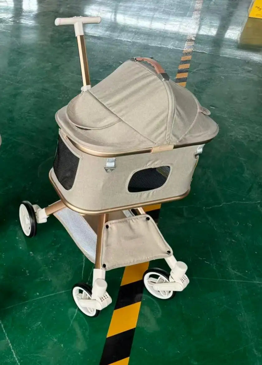 Pet Stroller for Dog & Cat, Pubby Stroller Upload to 55lbs,Dog Basket,Luxury Dog Stroller