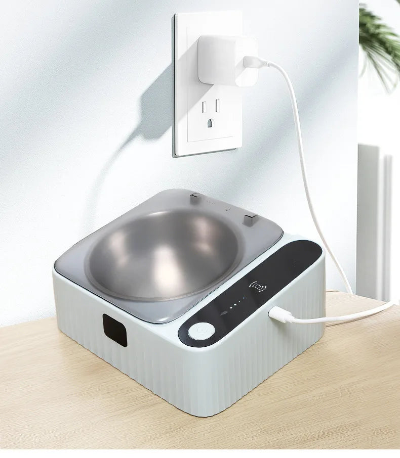 Pet Smart Infrared Sensor Open Lid Cat Bowl Stainless Steel with Lid Dustproof Insect-proof and Moisture-proof Pet Bowl