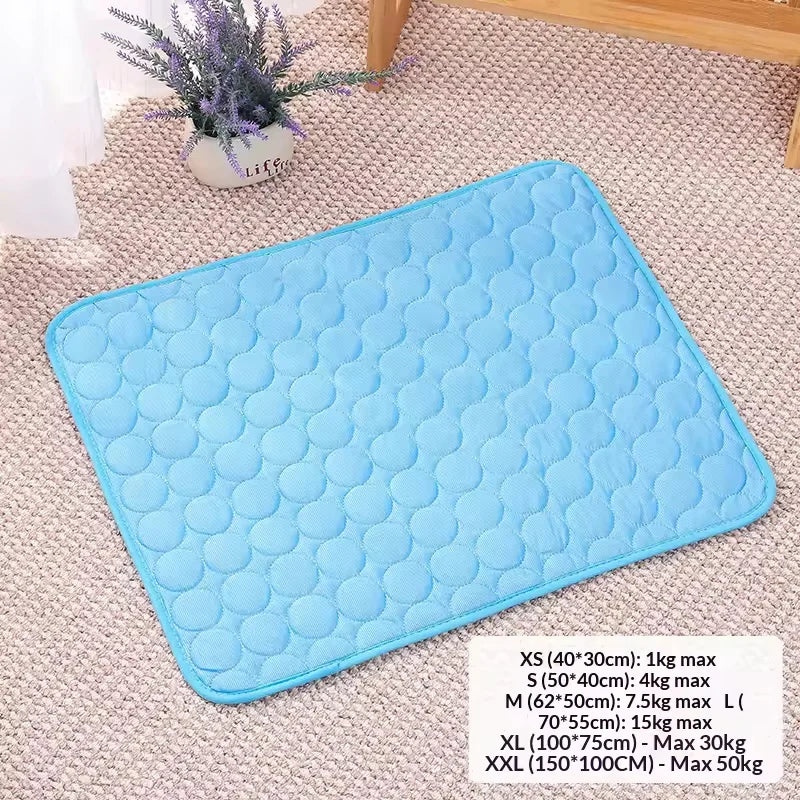 Summer Pet Ice Silk Cooling Mat Heat Dissipation Sleeping Pad Durable Cool Blanket Nest Bed Cushion For Small Medium Large Dogs