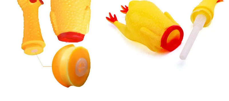 Squeaky Screaming Chicken Pet Toy Funny Molar Chew Rubber Toy Small Large DogPet Squeaker Chew Toys Funny Chicken Puppy1pcs