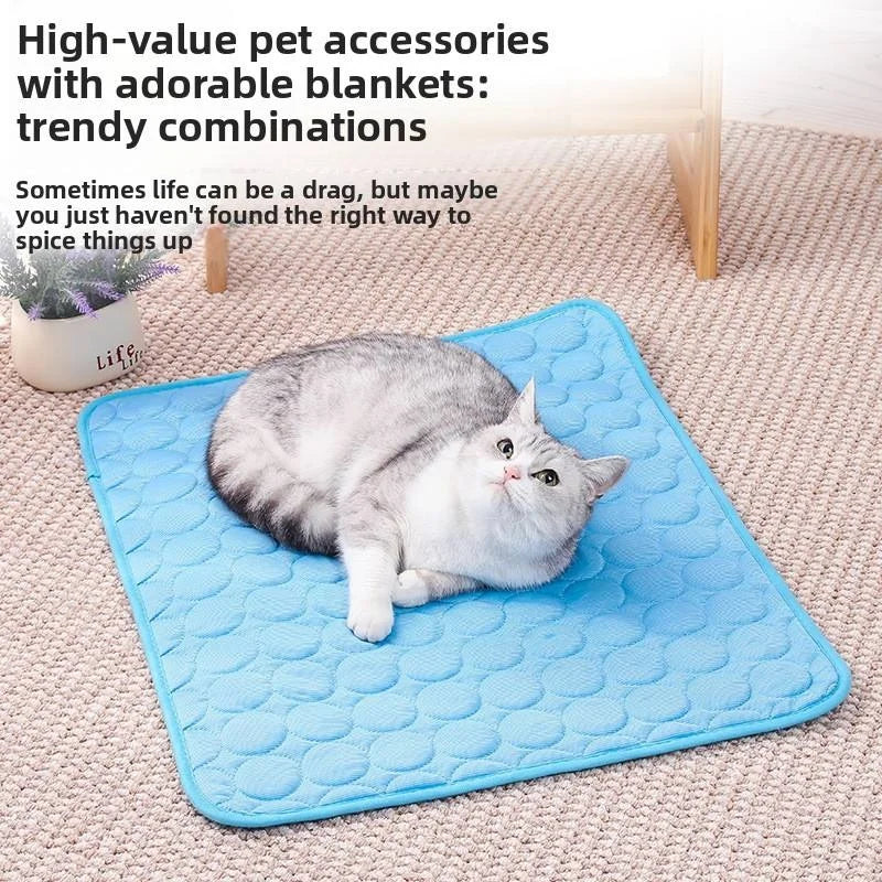 Summer Pet Ice Silk Cooling Mat Heat Dissipation Sleeping Pad Durable Cool Blanket Nest Bed Cushion For Small Medium Large Dogs
