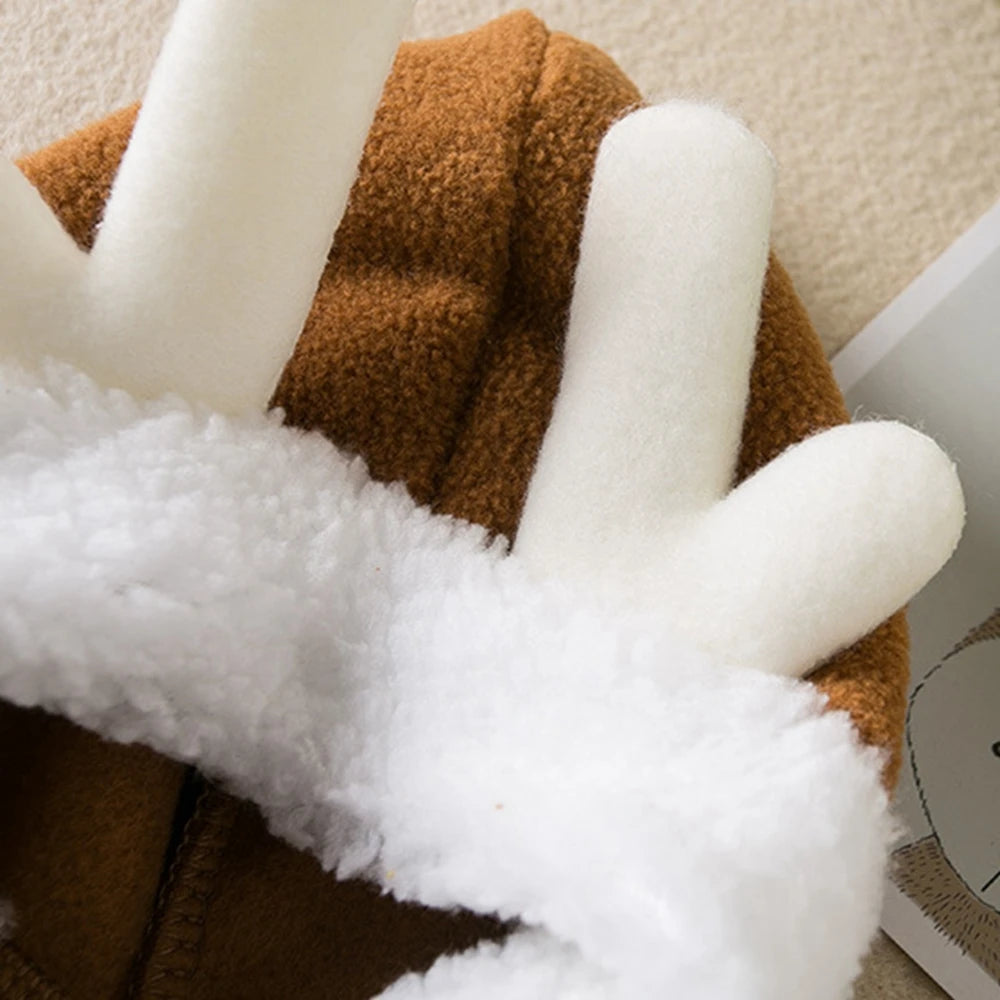 Pet Cat Dog Cape Change Into Santa Cape Deer Red Riding Hood Warm Plush Kawaii Comfortable Windproof Repeat Costume