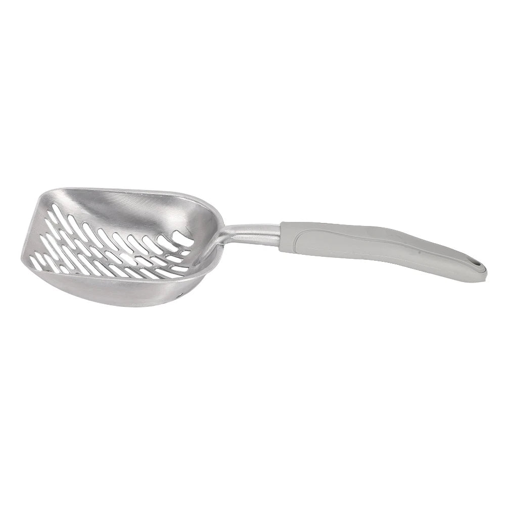 Pet Spatula Cat Litter Scoop Sifter Deep Shovel Ergonomic Handle Stainless SteelGray