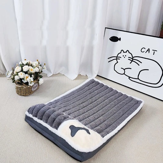 Winter Dog Bed Removable Washable Pet Dog Mat Sofa For Small Medium Large Dogs Cushion Protect Cervical Pet Mat