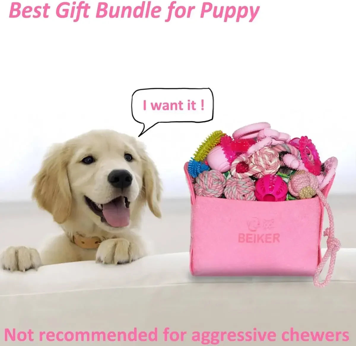 Christmas Dog Toys Bulk 15 Pack, Puppy Chew Toys for Teething Small Medium Puppies Including Variety Tough Rubber and Rope Toys