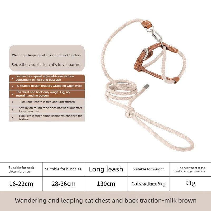X-Shape Cat Harness And Leash Set Faux Leather Escape Proof Adjustable Pet Walking Vest Lightweight Puppy Outdoor Gear