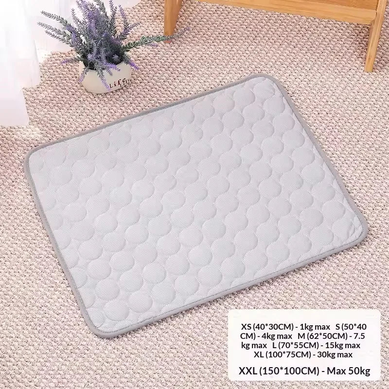 Summer Pet Ice Silk Cooling Mat Heat Dissipation Sleeping Pad Durable Cool Blanket Nest Bed Cushion For Small Medium Large Dogs