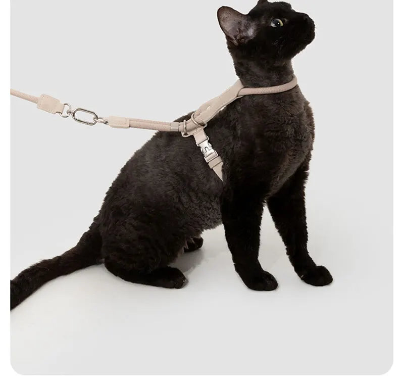 H-Shape Escape Proof Cat Harness and Leash Set Adjustable Breathable Lightweight No Choke Vest for Small Cats Kitten Outdoor Use