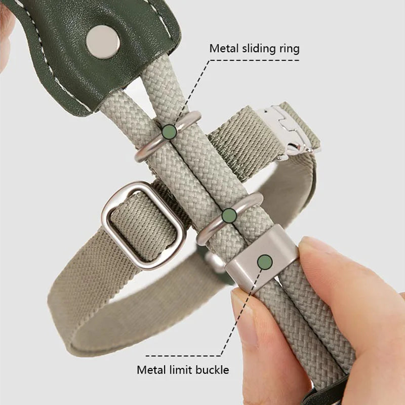 H-Shape Escape Proof Cat Harness and Leash Set Adjustable Breathable Lightweight No Choke Vest for Small Cats Kitten Outdoor Use