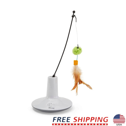 Electronic Motion Cat Toy Interactive Play Exercise Rechargeable Multi-Textured Prey Mimicking Interactive Cat Feathers Safe Fun