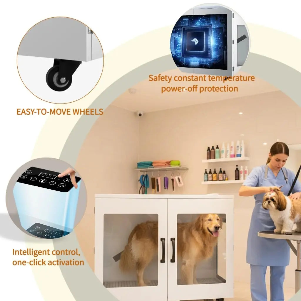 Large Pet Dryer Box,Smart Temp Control & Low Noise,Grooming Blower for 120 lbs Dog Cat,410L,Custom
