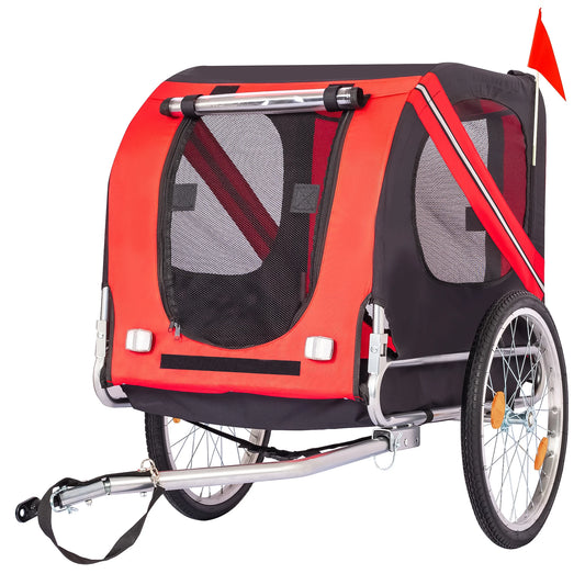 Large Dog Bike Trailer 88Lbs Capacity Pet Bicycle Carrier Foldable Oxford Fabric Universal Coupler with Quick Release Wheels