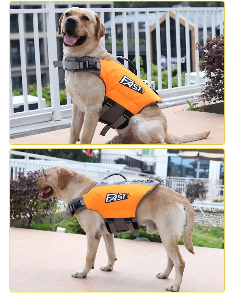 Pet Swimming Life Jacket Safety Vest for Dog in Summer Fashion Adjustable Reflective in Pool or Surfing Drifting Dog Life Vest