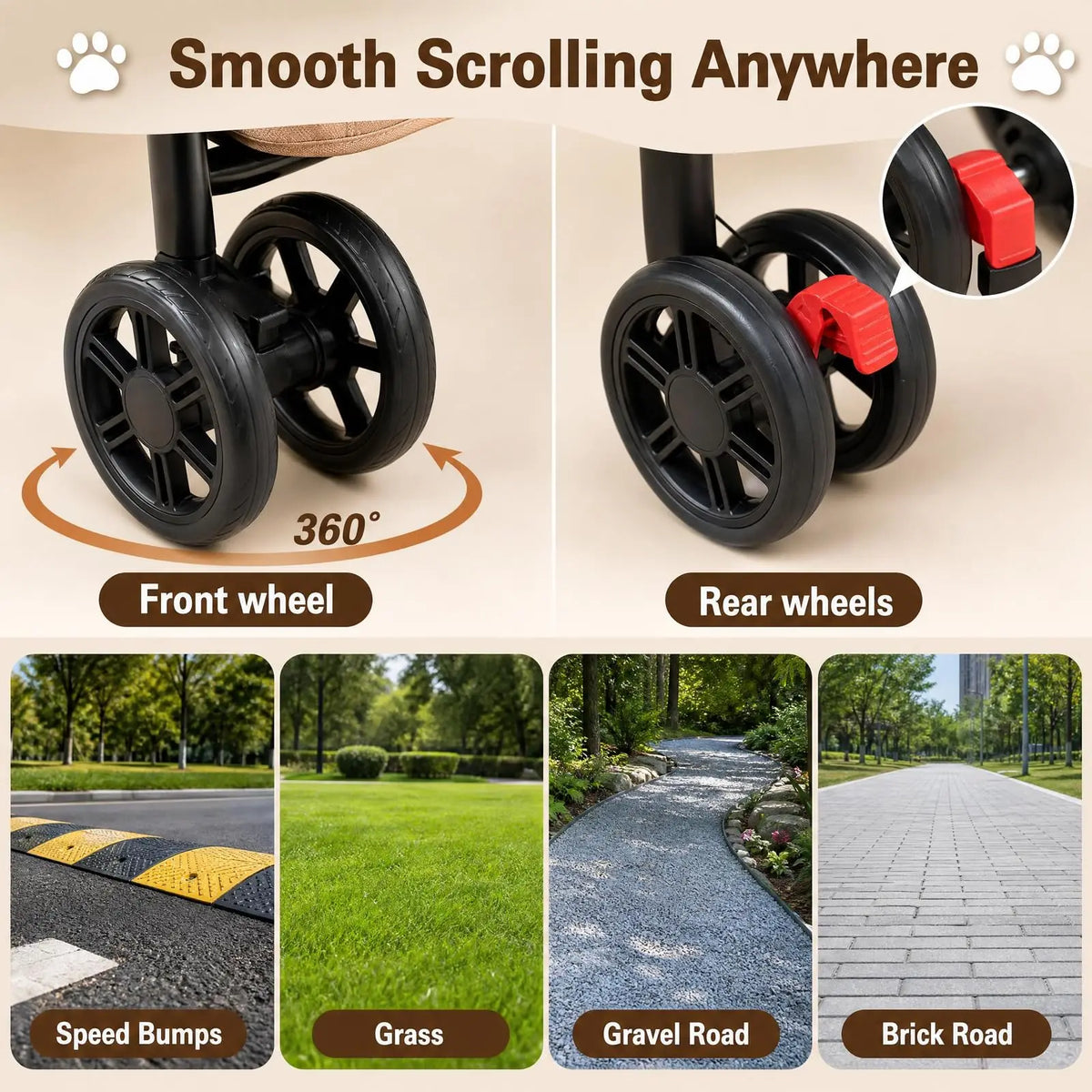 Foldable Double Decker Pet Stroller 4 Wheels Breathable Mesh Puppy Cat Travel Stroller for Multi-Pet Families Outdoor Walking