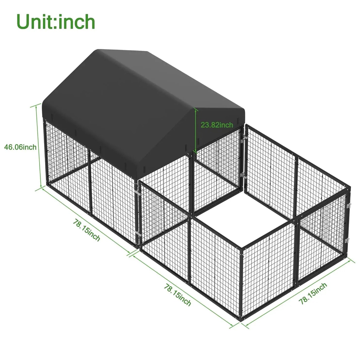 Anti-Rust Roof Lockable Outdoor Dog Kennel Cage for Small & Medium Dogs All Weather , Custom