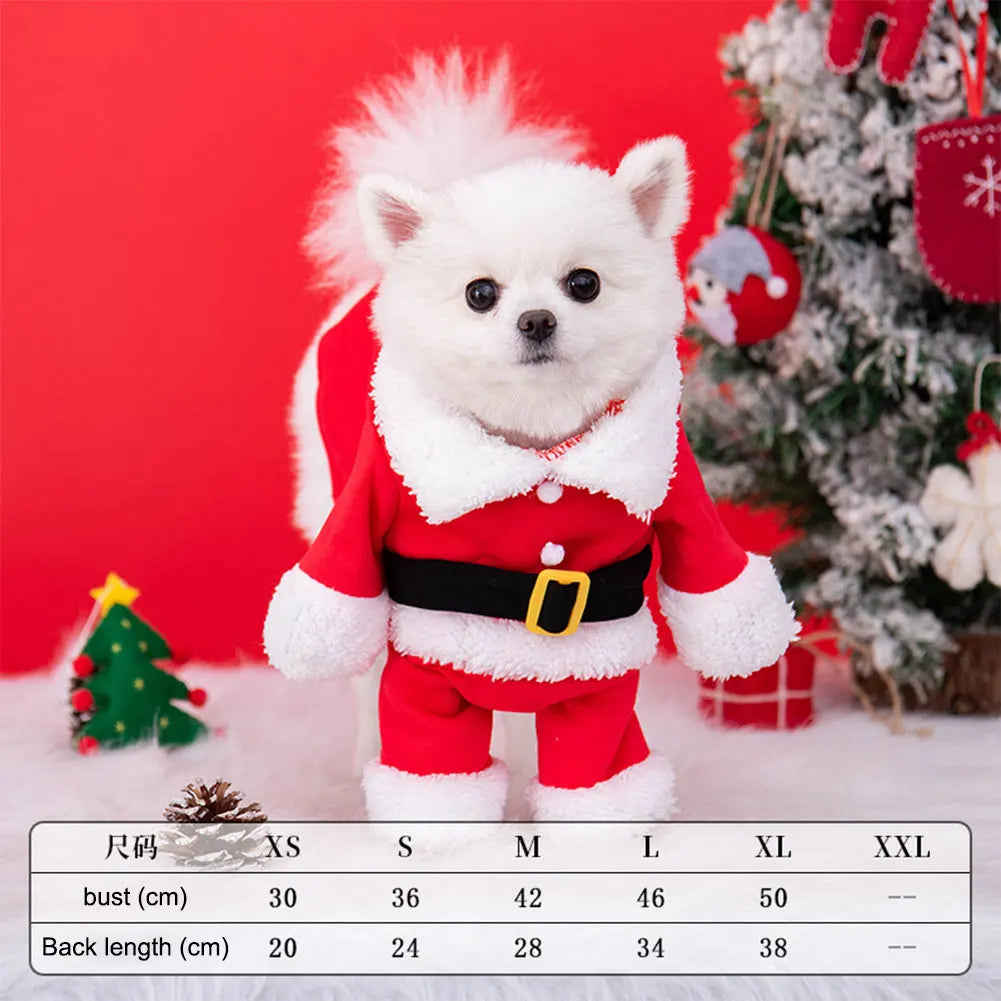 Cat Christmas Outfit Santa Claus Dog Christmas Costume Dog Christmas Clothes for Pet Dogs Cats Party New Year Funny Cosplay