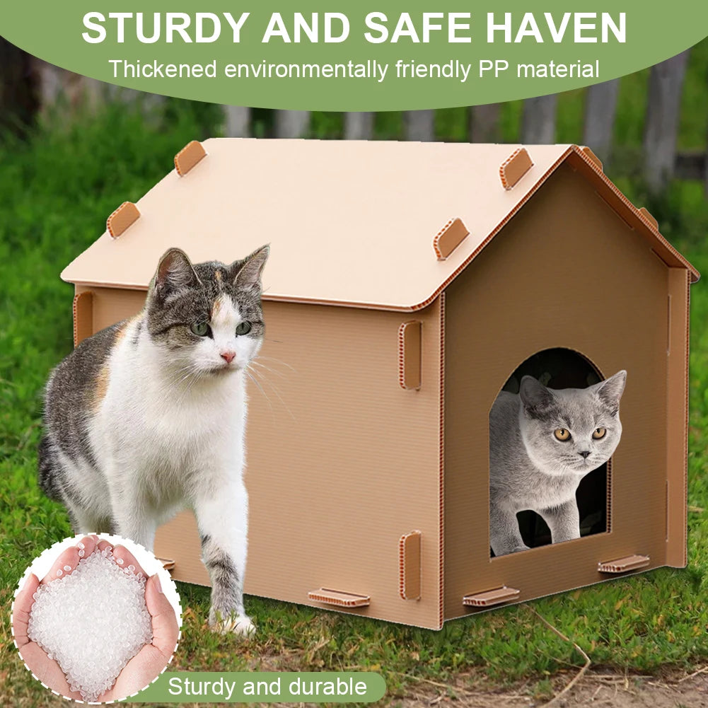 Stray Cats House Outside Cat House Foldable Cat Outdoor House Collapsible Insulated Pet House for Indoor Outdoor Use