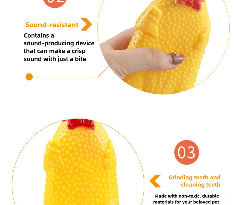 Squeaky Screaming Chicken Pet Toy Funny Molar Chew Rubber Toy Small Large DogPet Squeaker Chew Toys Funny Chicken Puppy1pcs