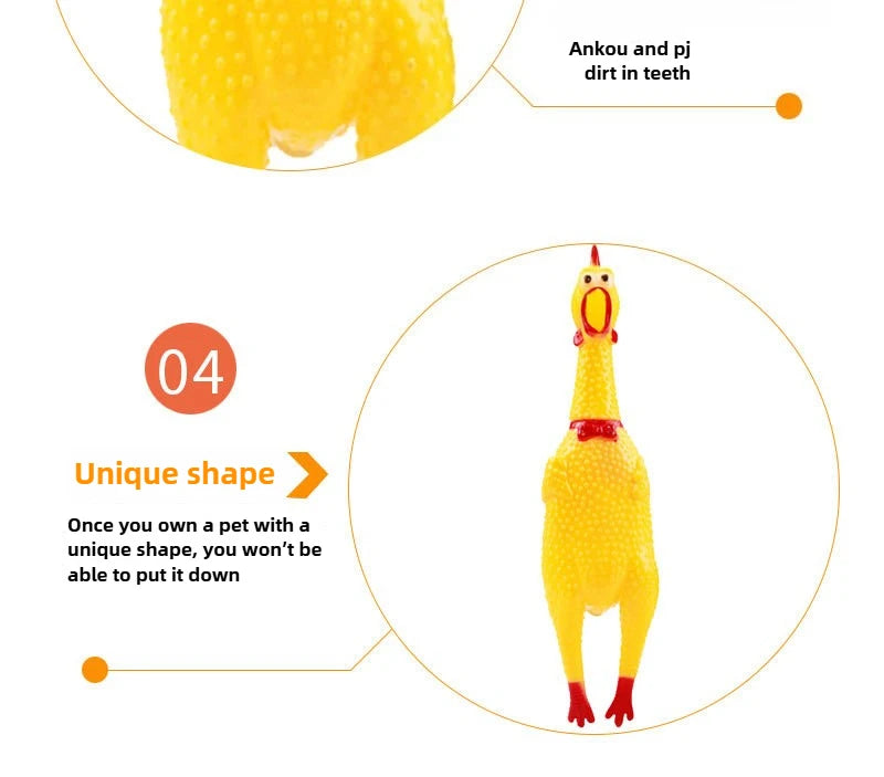 Squeaky Screaming Chicken Pet Toy Funny Molar Chew Rubber Toy Small Large DogPet Squeaker Chew Toys Funny Chicken Puppy1pcs