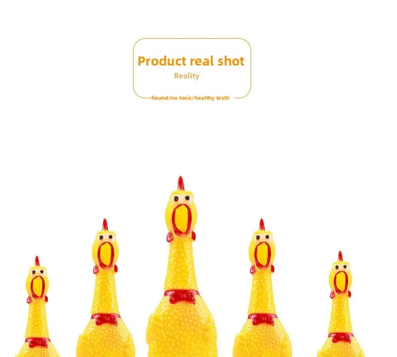 Squeaky Screaming Chicken Pet Toy Funny Molar Chew Rubber Toy Small Large DogPet Squeaker Chew Toys Funny Chicken Puppy1pcs