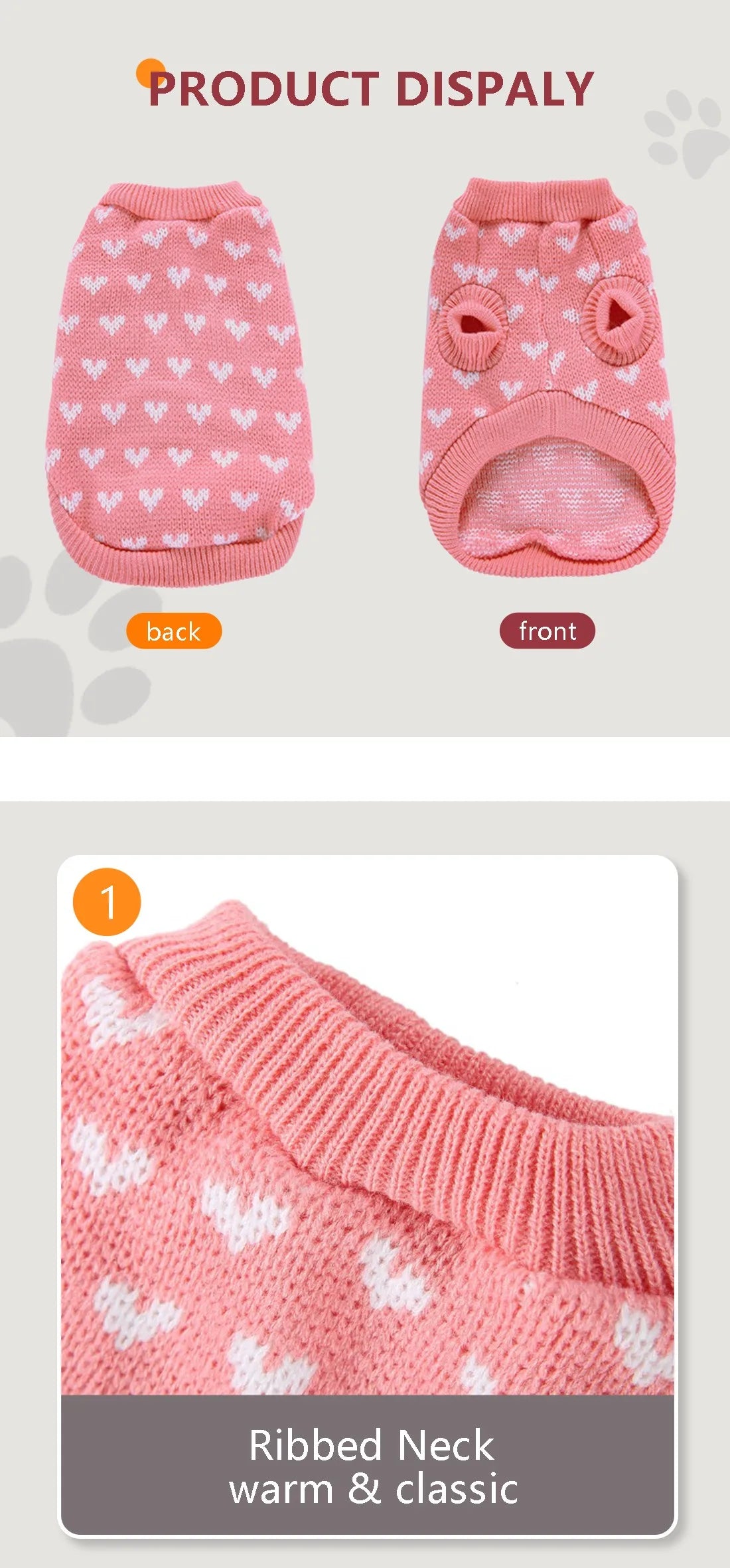 Cute Cat Sweater Classic Heart Graphic Cat Clothes Soft Warm Pet Clothing For Autumn And Winter