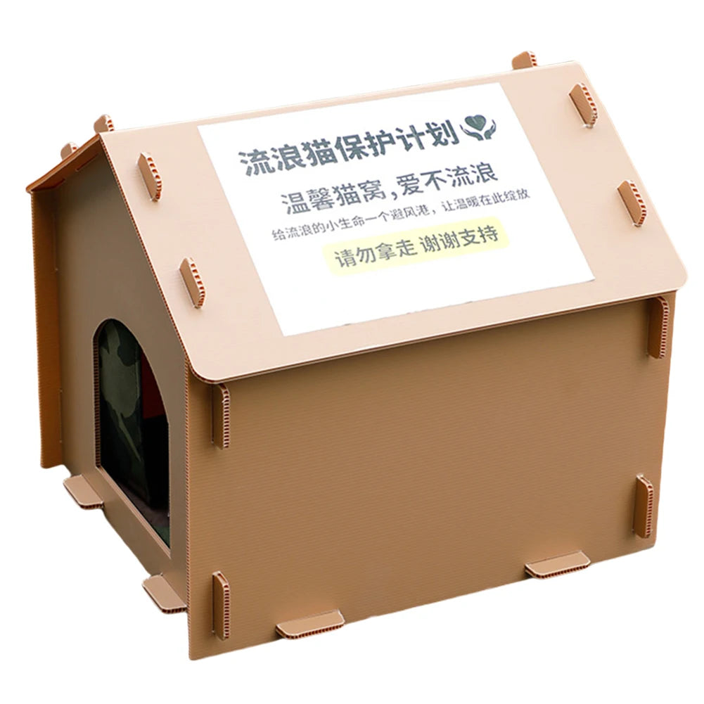 Stray Cats House Outside Cat House Foldable Cat Outdoor House Collapsible Insulated Pet House for Indoor Outdoor Use