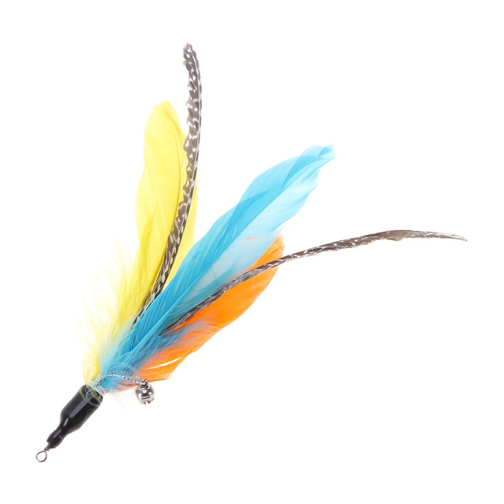 5pcs Interactive Funny Cat Stick Colorful Feather Cat Game Wand Exquisite Portable Creative Novelty Replacement Pet Cat Supplies