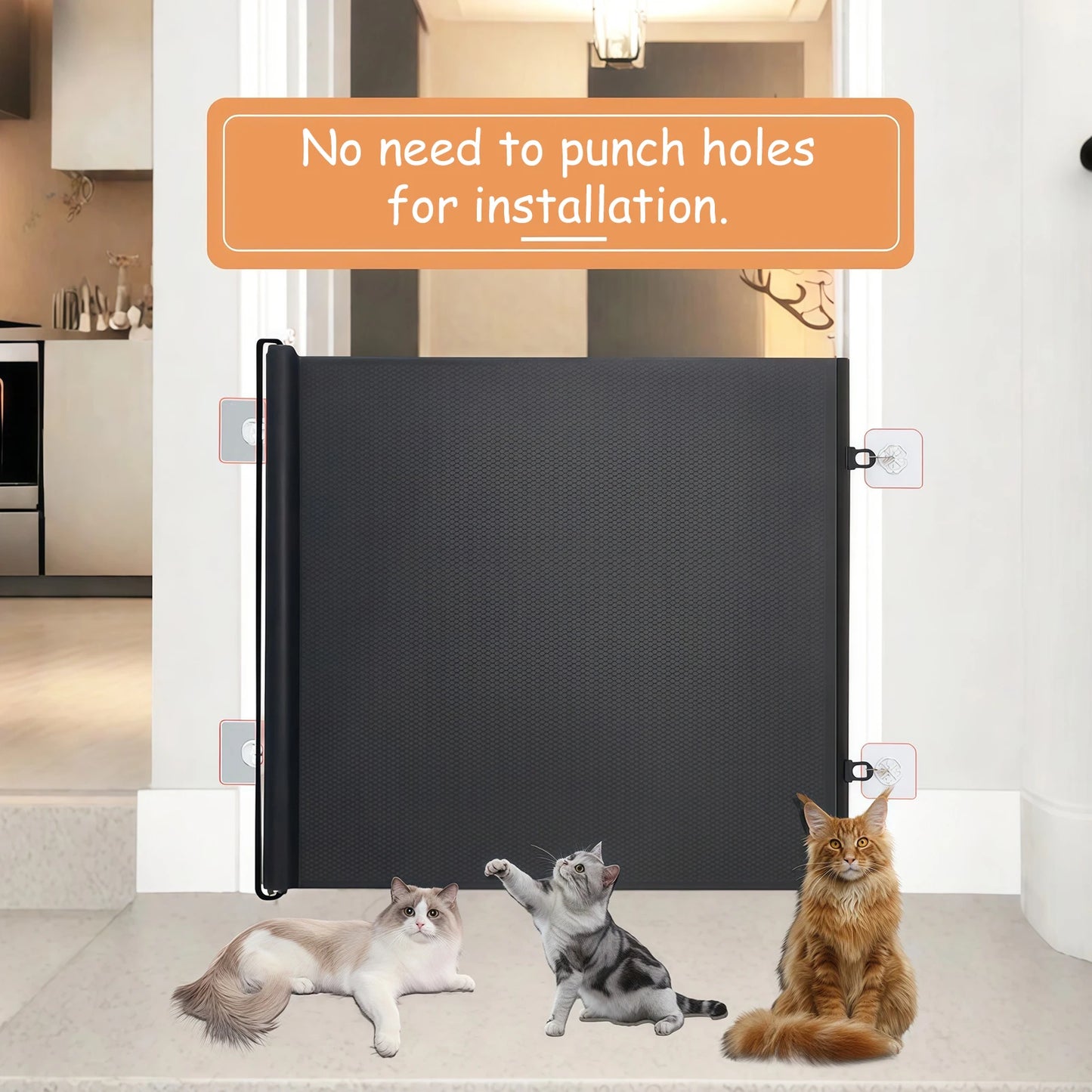 Automatic Retractable Cat Gate Particularly Convenient Training Tool Safety Enclosure Suitable for Puppy Pet Supplies