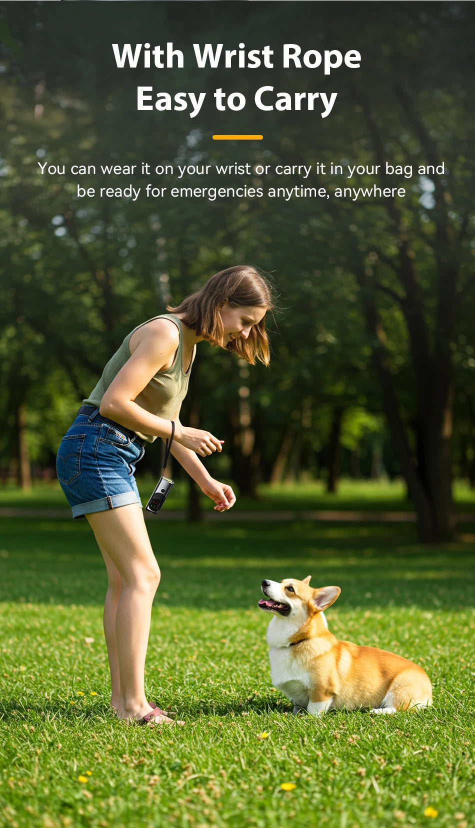 ROJECO Dog Repeller Ultrasonic High Power Dog Anti Barking Training Device Rechargeable Dog Repeller Trainer With LED Flashlight