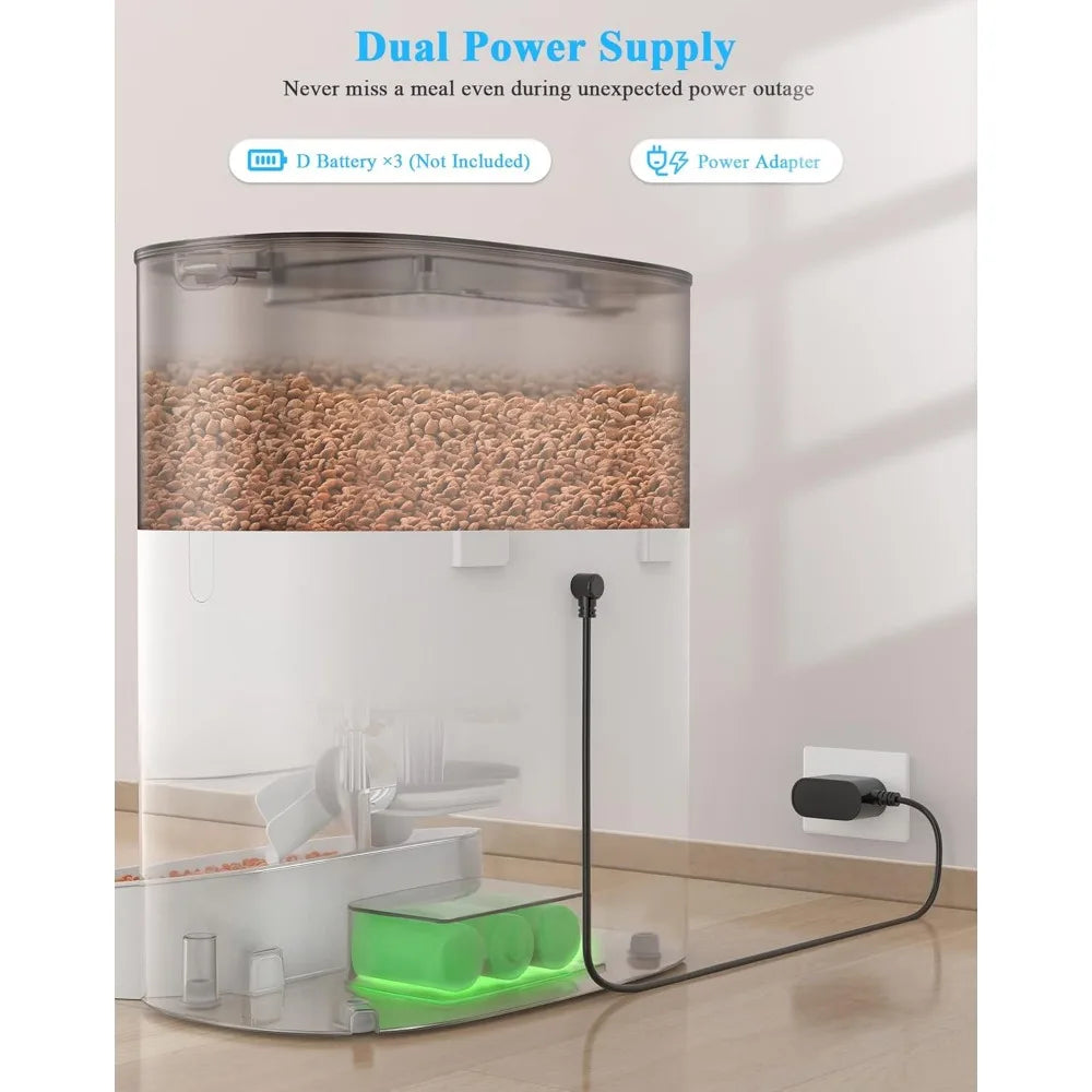 6L Automatic Cat Feeder for 2 Cats, 2.4G WiFi Enabled Smart Feed Automatic Pet Feeder for Cats & Dogs, Timed Pet Food Dispenser