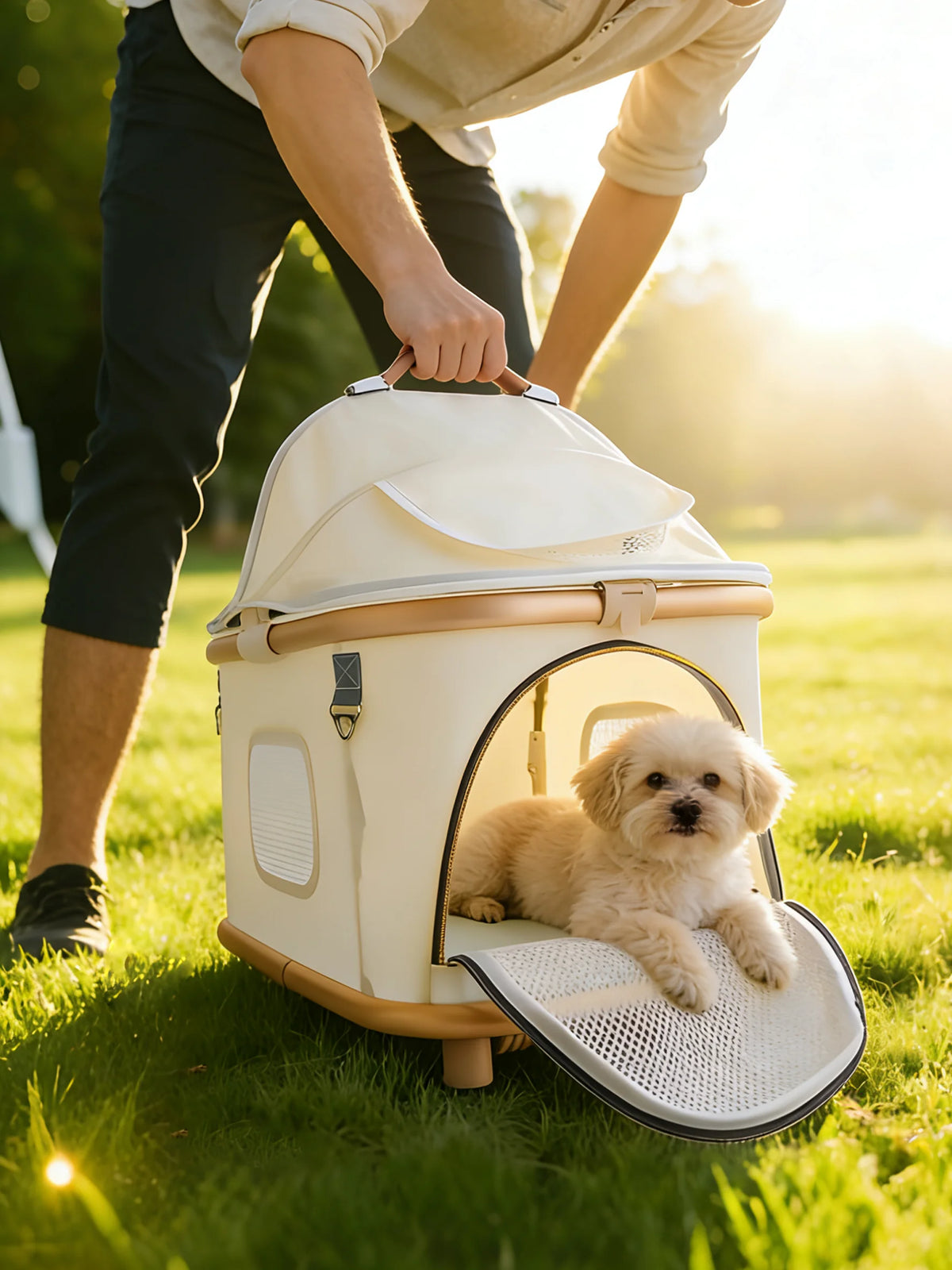 Pet Stroller for Dog & Cat, Pubby Stroller Upload to 55lbs,Dog Basket,Luxury Dog Stroller