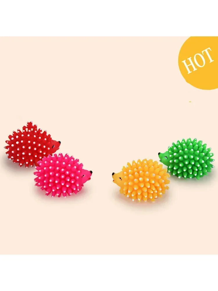 Realistic Hedgehog Soft Squeaky Pet Dog Ball Toys For Small Dogs Rubber Chew Puppy Toy Dog Stuff Dogs Toys Pets Training Dental