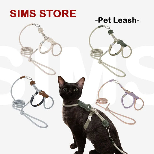 H-Shape Escape Proof Cat Harness and Leash Set Adjustable Breathable Lightweight No Choke Vest for Small Cats Kitten Outdoor Use