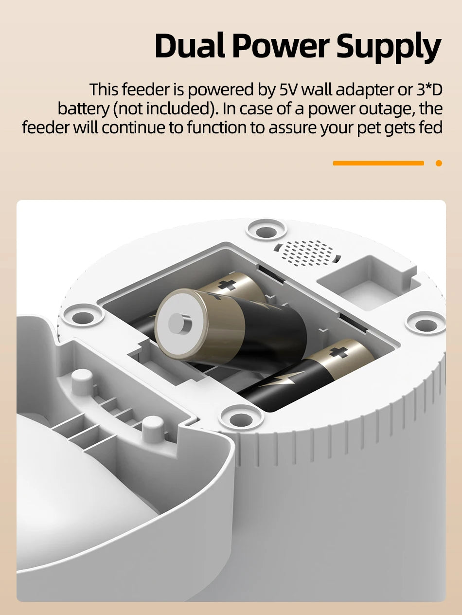 ROJECO 3L Automatic Dog Feeder With Camera Smart Pet Food Dispenser For Dogs WIFI Remote Food Feeding with Stainless Steel Bowl