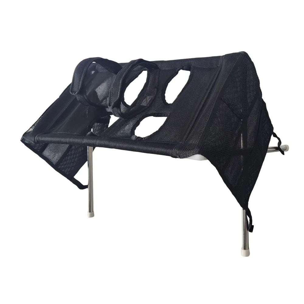 Folding Pet Grooming Hammock Anti-Scratch with Support Frame Pet Washing Station Sturdy Detachable Dog Grooming Table