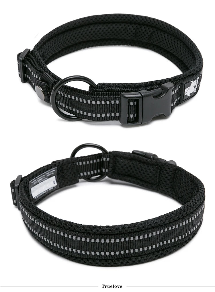 Winhyepet Dog Walking Collar Comfort Padded with Buckle Nylon Traveling Collar Tactical Dog Suplies 11 Colors Size XXS-XXXL