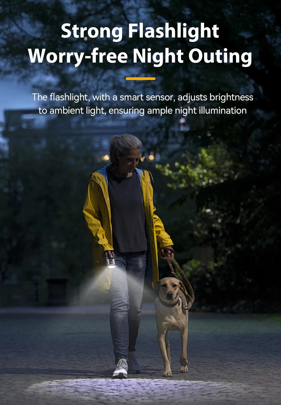 ROJECO Dog Repeller Ultrasonic High Power Dog Anti Barking Training Device Rechargeable Dog Repeller Trainer With LED Flashlight
