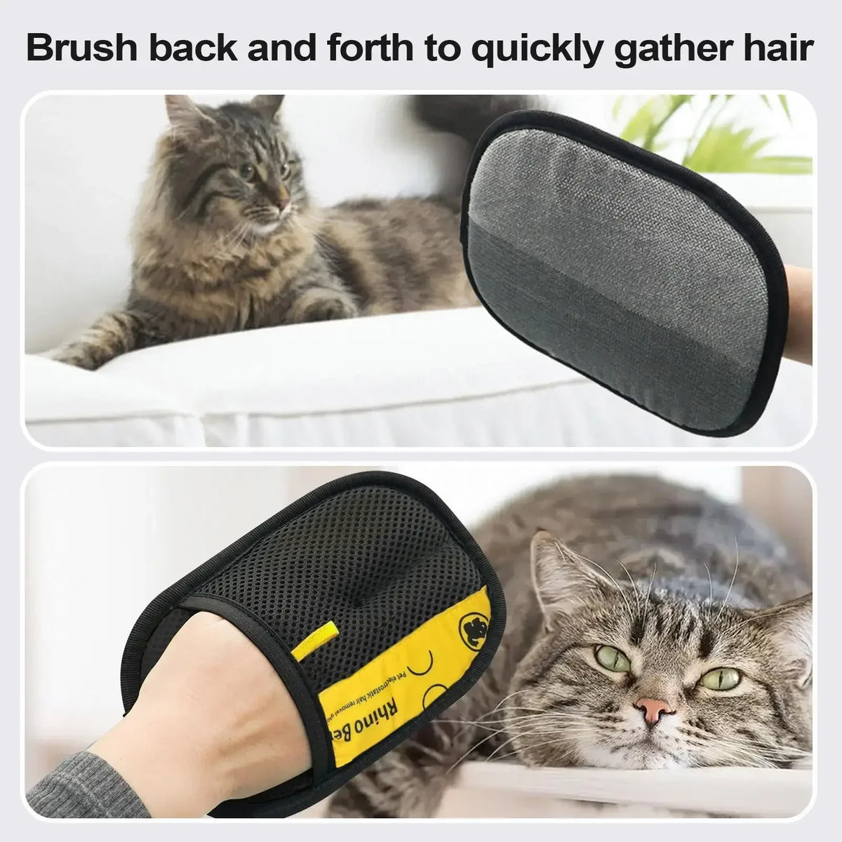 Pet Hair Remover Mitt Pet Grooming Gloves Deshedding Brush Glove for Dog Cat Rabbit with Long/Short/Curly Hair