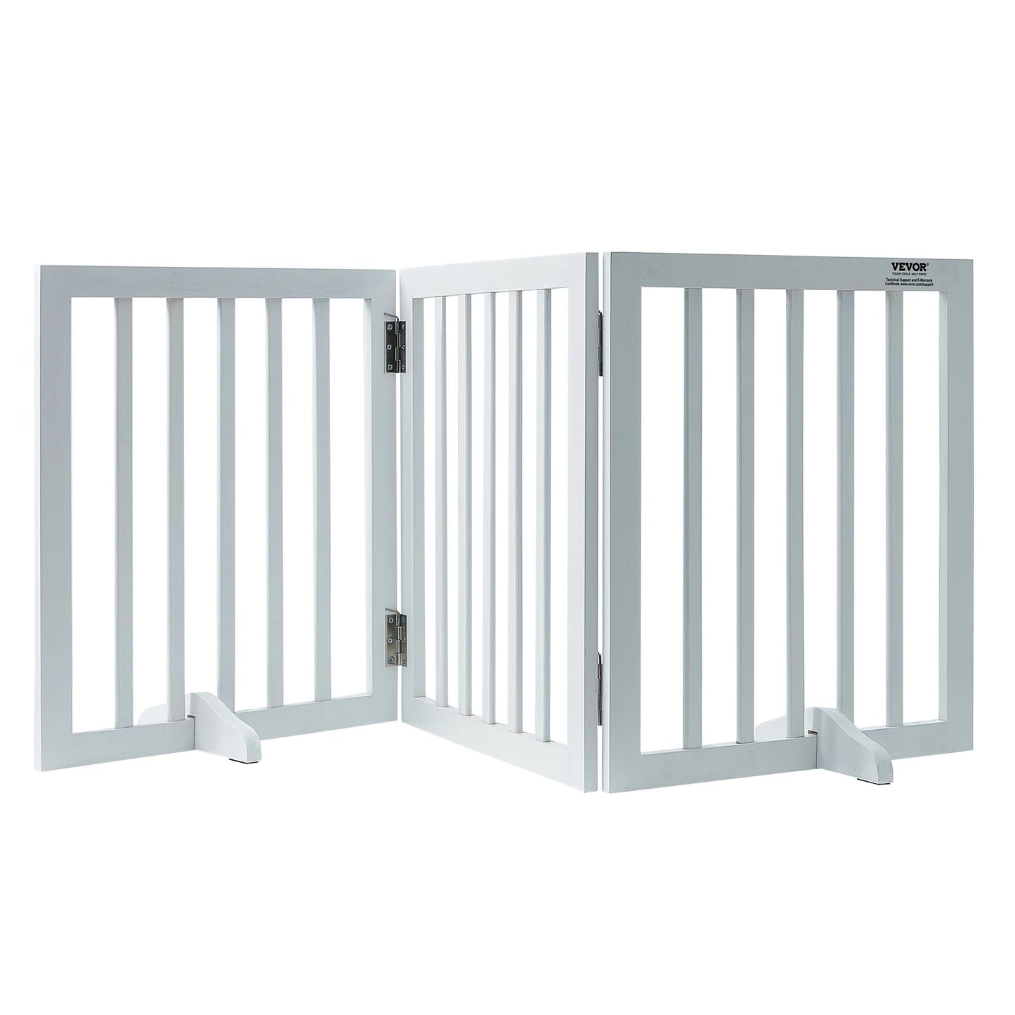 SucceBuy Free Standing Dog Gate Freestanding Pet Gate 3 Panels Foldable Dog Gate for Narrow Passageways Expandable Dog Barrier