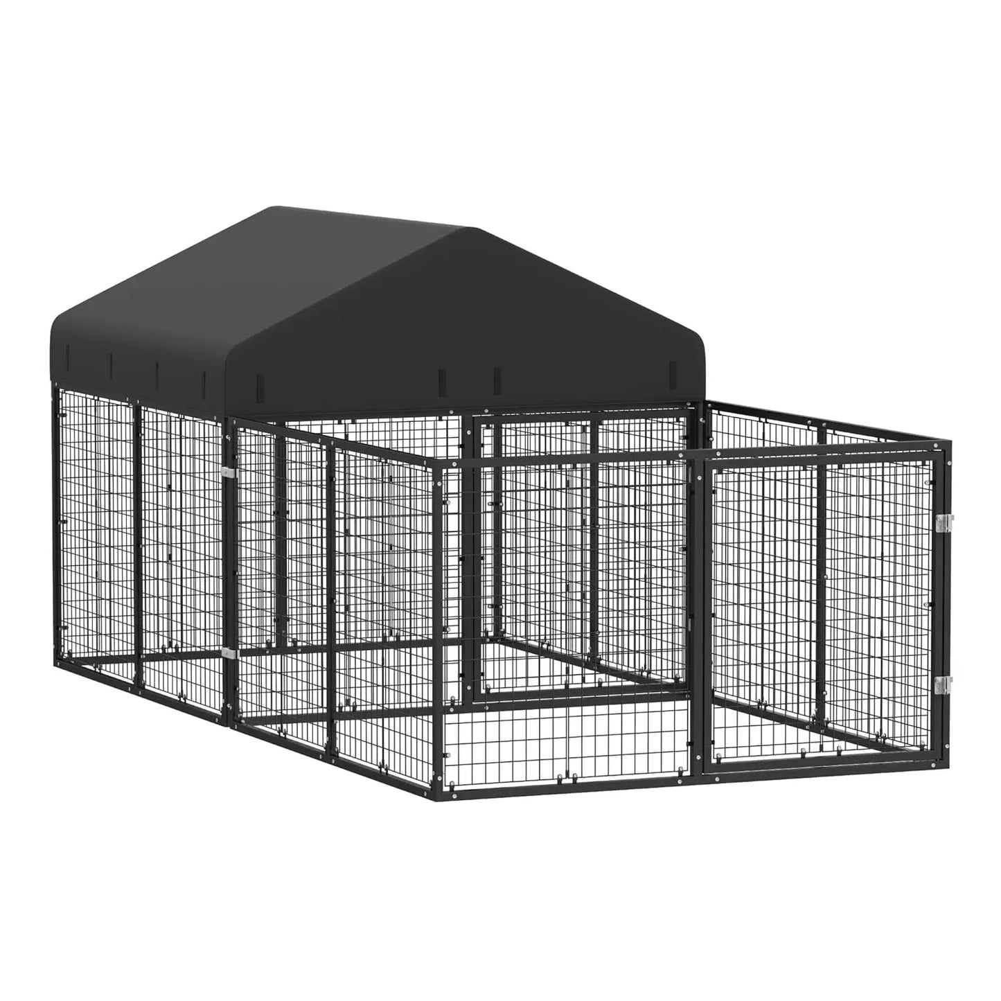 Anti-Rust Roof Lockable Outdoor Dog Kennel Cage for Small & Medium Dogs All Weather , Custom