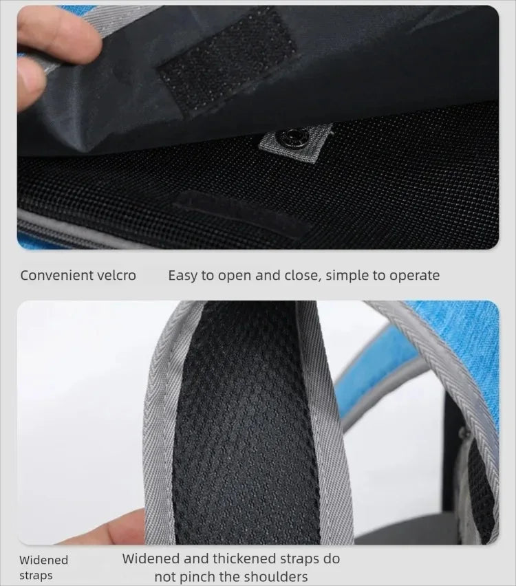 Dog or Cat Bike Basket Expandable Foldable Soft Sided Pet Carrier Backpack with 4 Open Doors, Foldable Dog Cat Bike Carrier